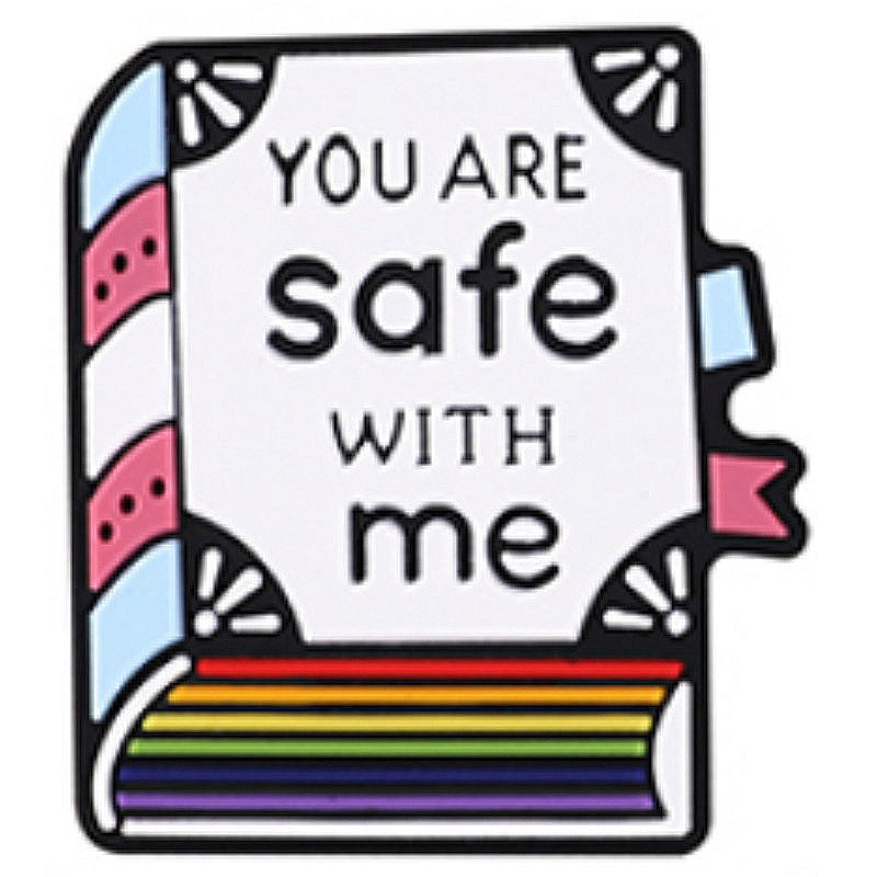 2D silicone Colorful Books You are safe with me beads-10PCS