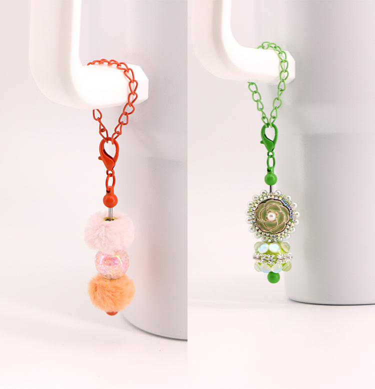 Creative Ice Bullies Cup Lip Balm Holder Keychains Beadable Bar-2PCS
