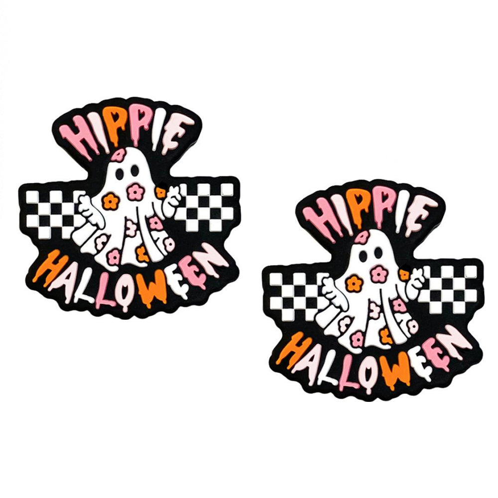 Cartoon Halloween Letters Flowers Ghost Silicone Beads-10PCS