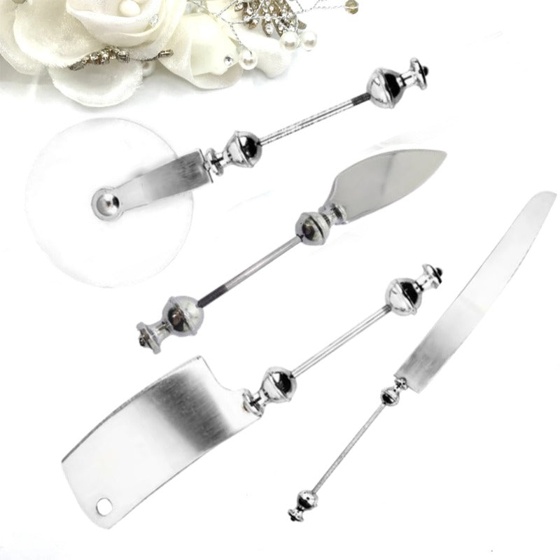 Creative DIY Beaded Stainless Steel Easy Pizza Kitchen Utensils-2PCS