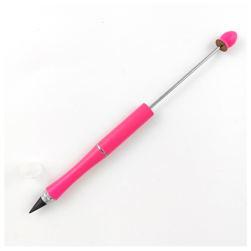 Beadable Pencil All-Metal for DIY Crafting Beaded Pens in Solid Color with Eraser-2PCS