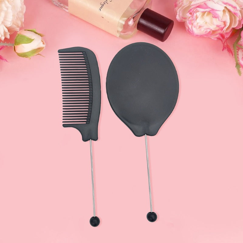Creative Cartoon Cute Solid Color Portable Color Comb Mirror Set-1 SET