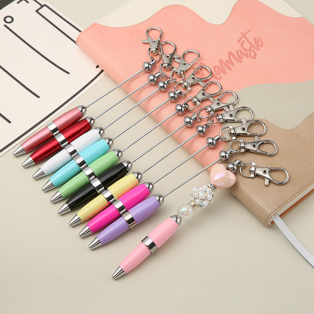 Beadable Pens Metal Pen DIY with Keychain Bar-2PCS