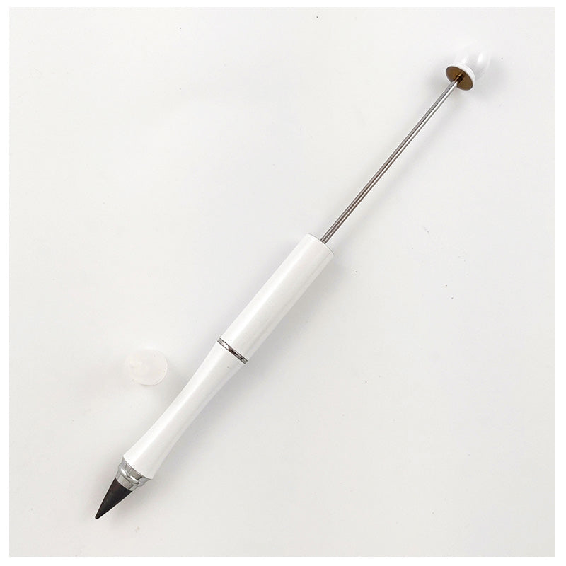 Beadable Pencil All-Metal for DIY Crafting Beaded Pens in Solid Color with Eraser-2PCS