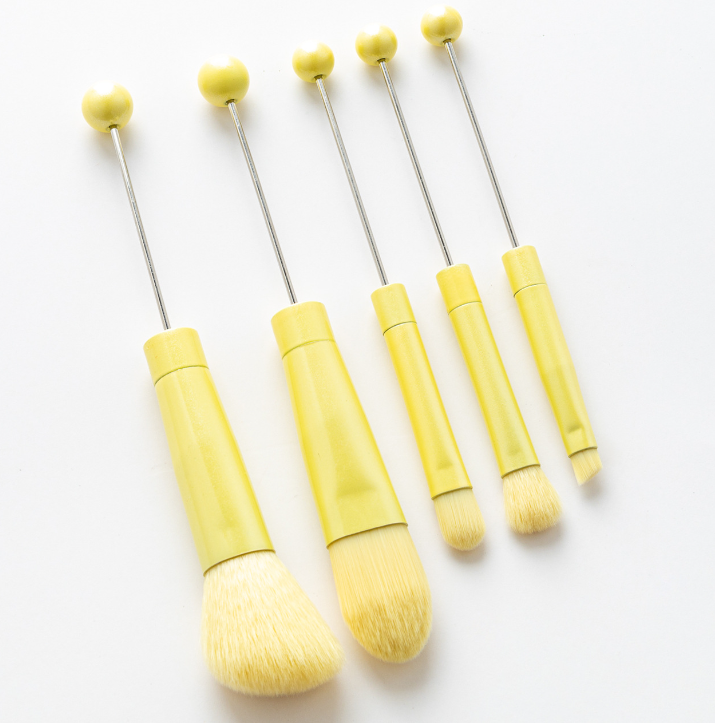 Creative Candy Color Christmas Series Gradient Beadable Metal DIY Makeup Brush Set-1 SET