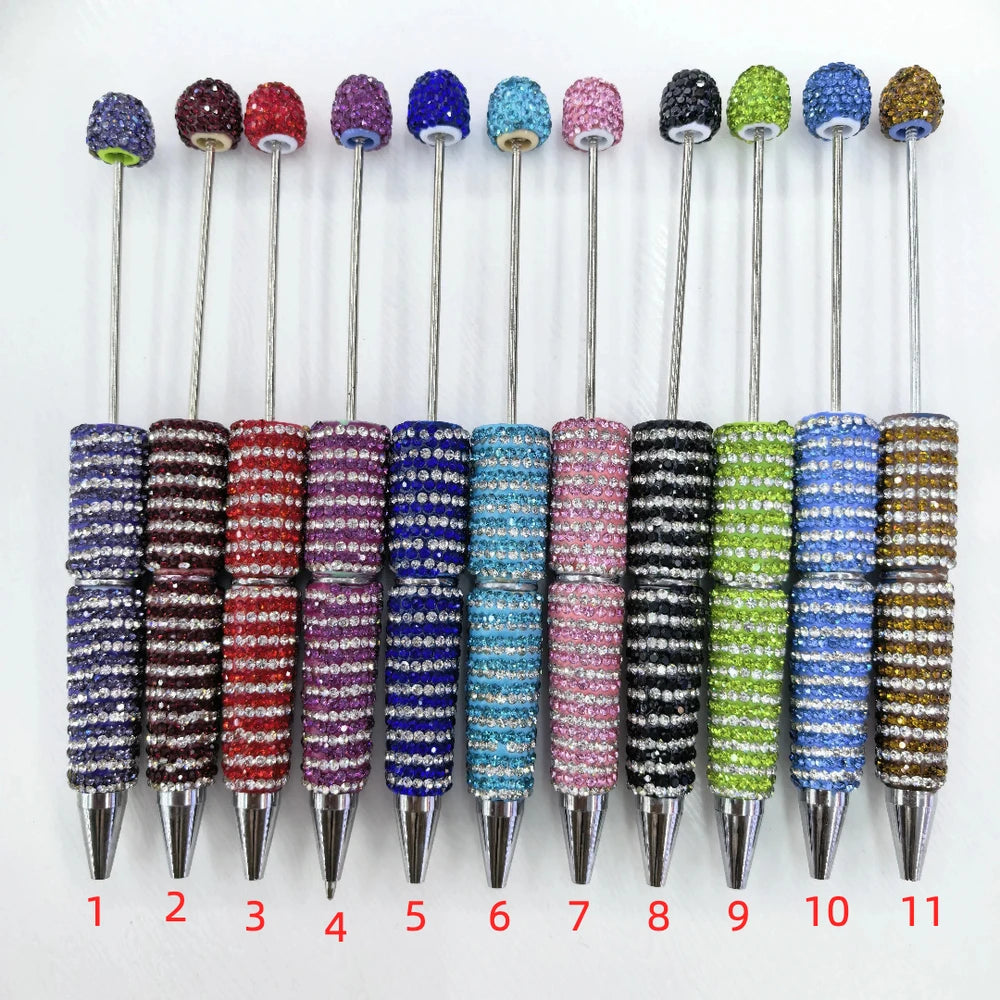Stripes Pattern Beadable Rhinestone Pens