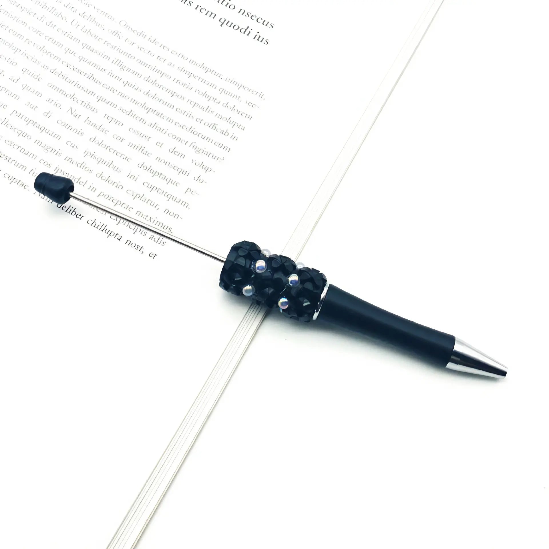 Wholesale Beaded Pens in Solid Colors with Acrylic Flower and Pearls