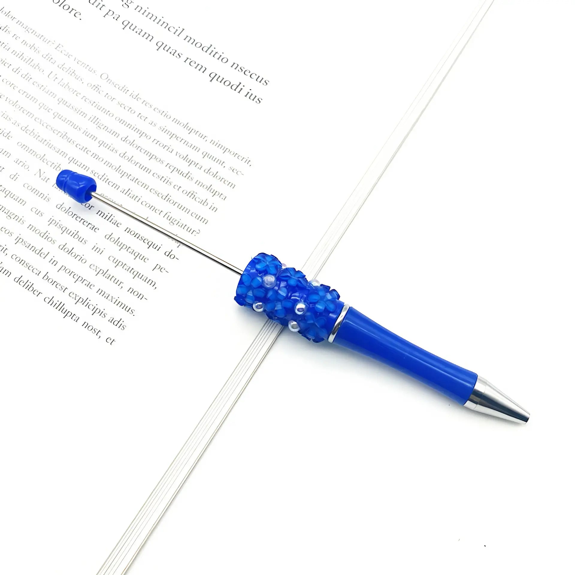 Wholesale Beaded Pens in Solid Colors with Acrylic Flower and Pearls