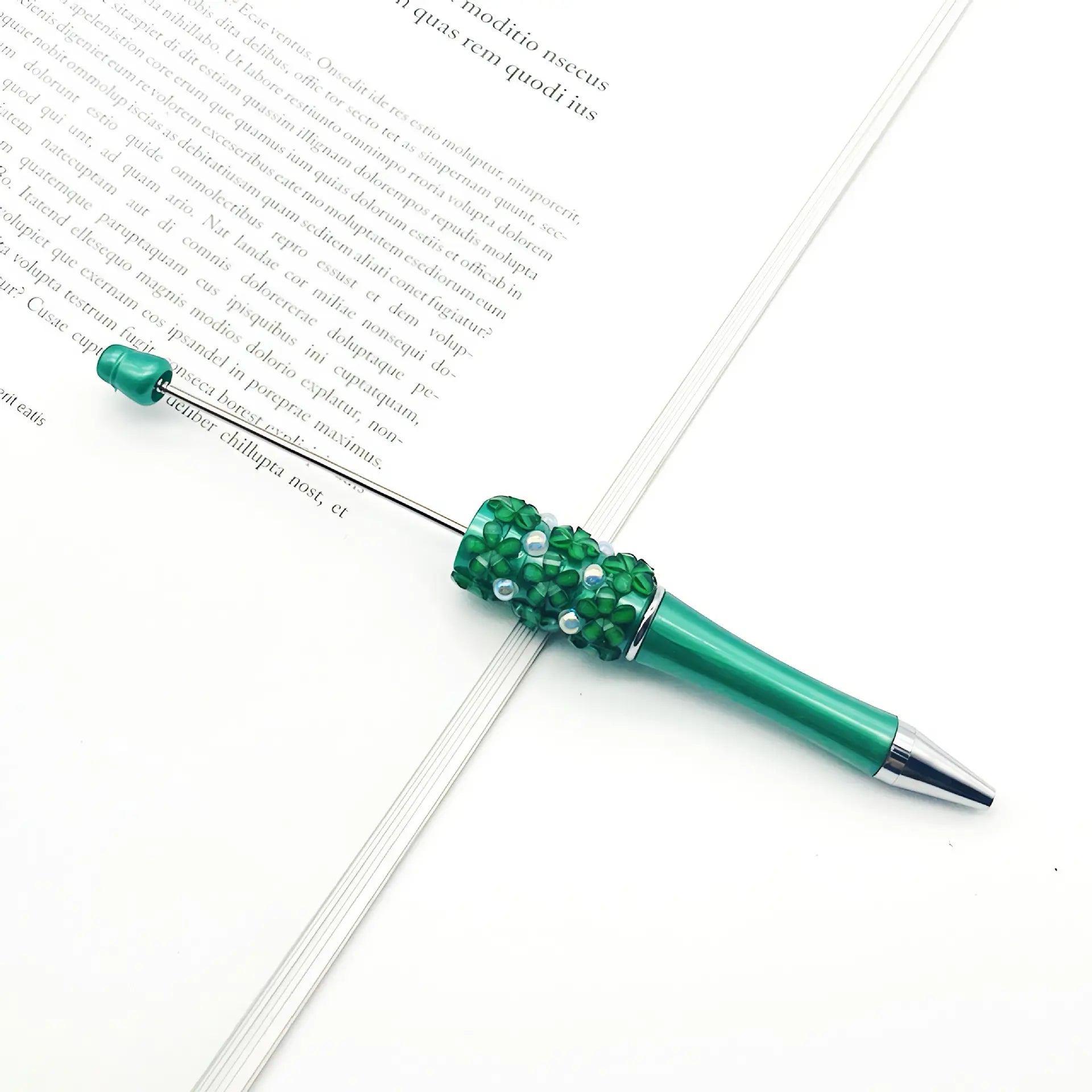 Wholesale Beaded Pens in Solid Colors with Acrylic Flower and Pearls