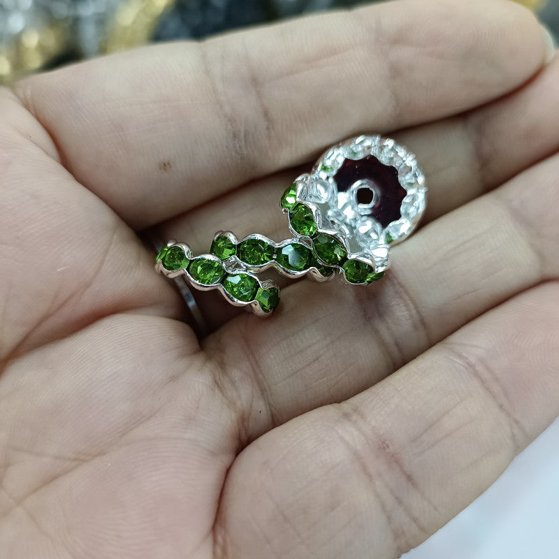 15mm Silver Plated Wave Diamond Wheel Clip DIY Handmade Spacer Beads-200PCS