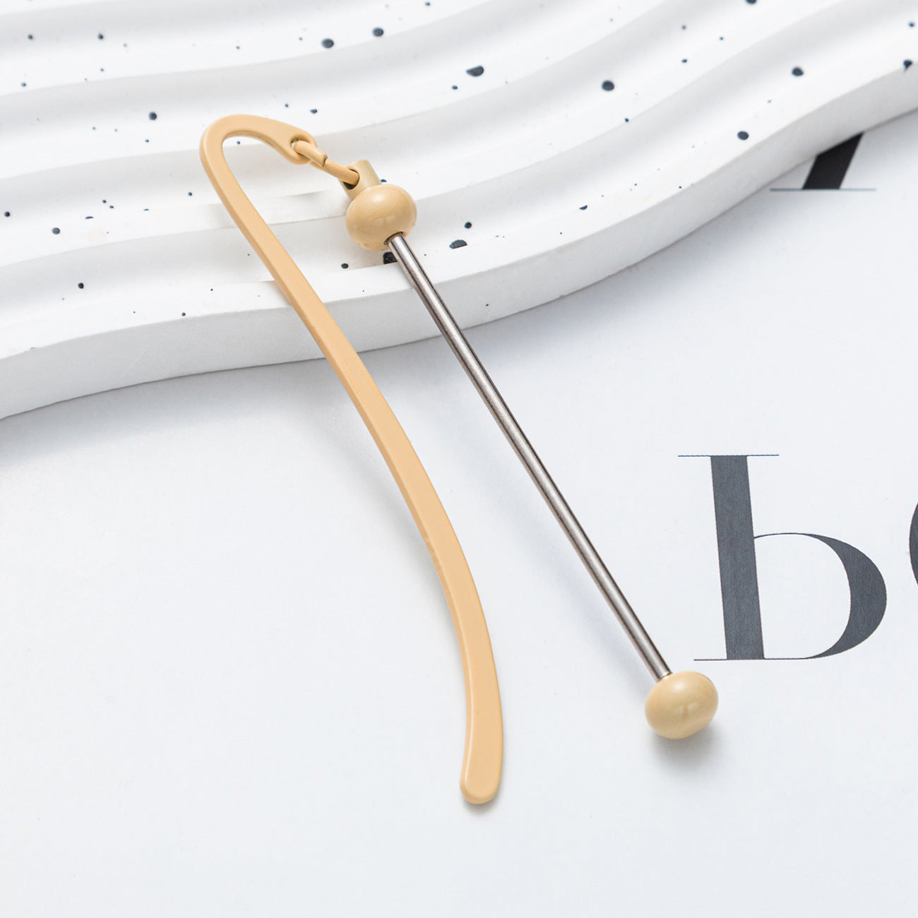 Creative Solid Color Beadable Bookmarks Metal DIY for Beadable Bar-2PCS