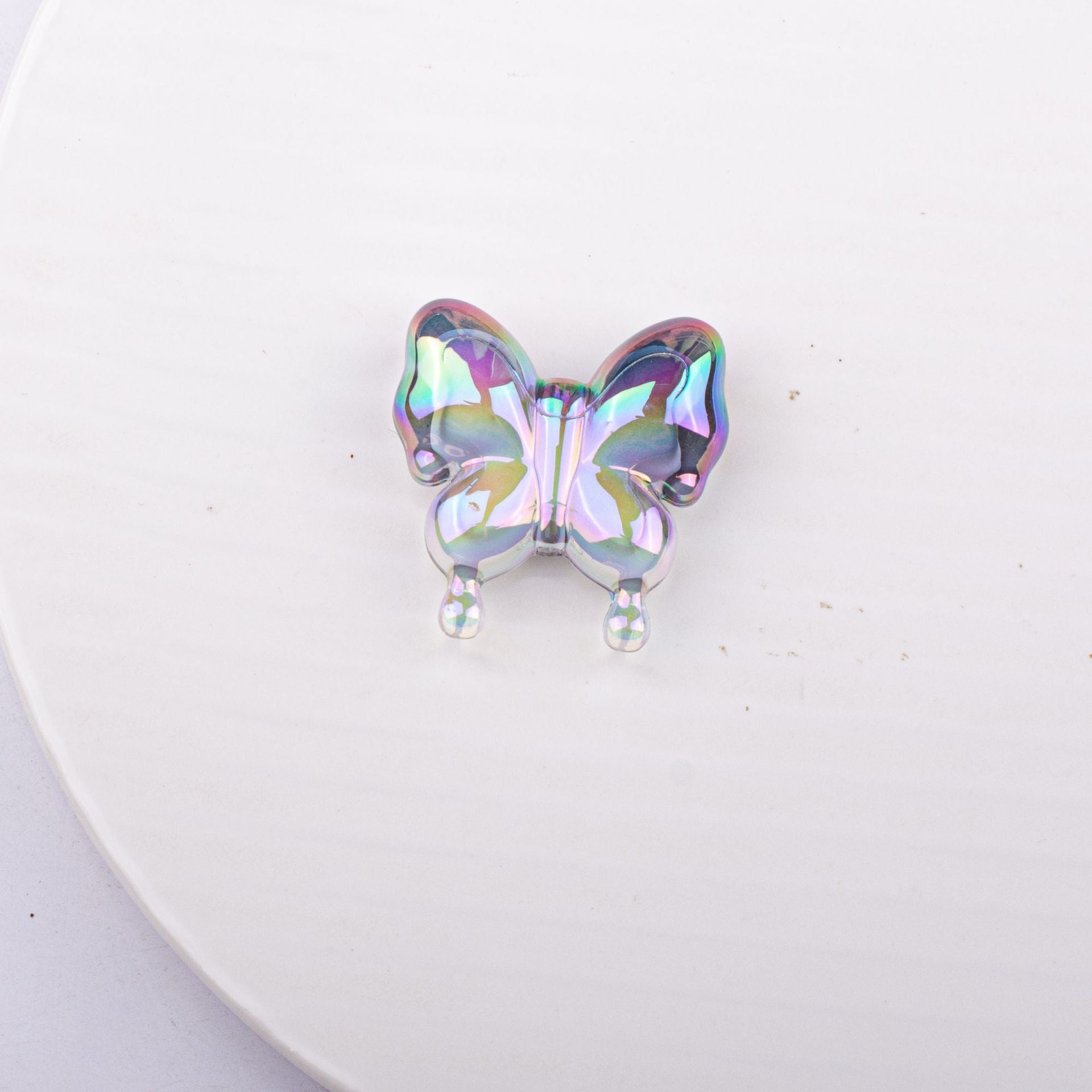 Cartoon Acrylic Vertical Hole Butterfly Swallowtail Butterfly UV Plated Gradient Color-10PCS