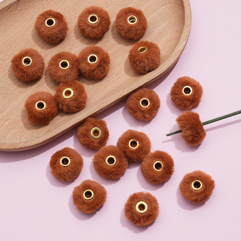 20MM Plush Ball Beads Spacers DIY Beaded Pen Accessories-50PCS