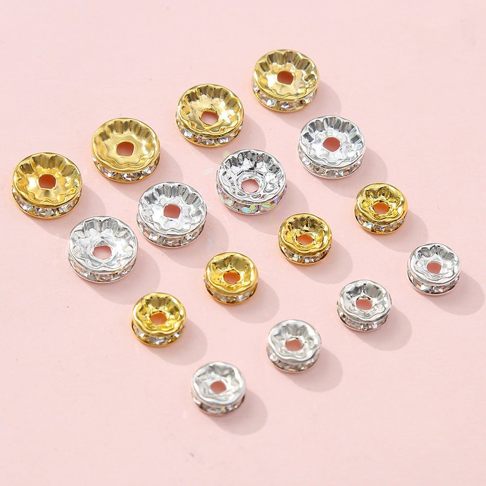 Drill Ring Color Spacer Wheel Rim 6/8/10mm Beads-100PCS