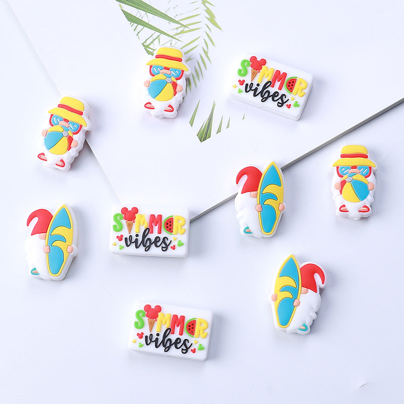 Cartoon Dwarf Creative Alphabet Gnome Silicone Beads-10PCS