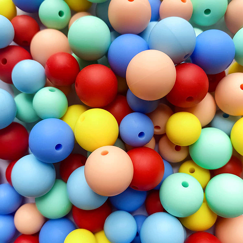 15MM Food Grade Baby Teething Round Silicone Beads-50PCS