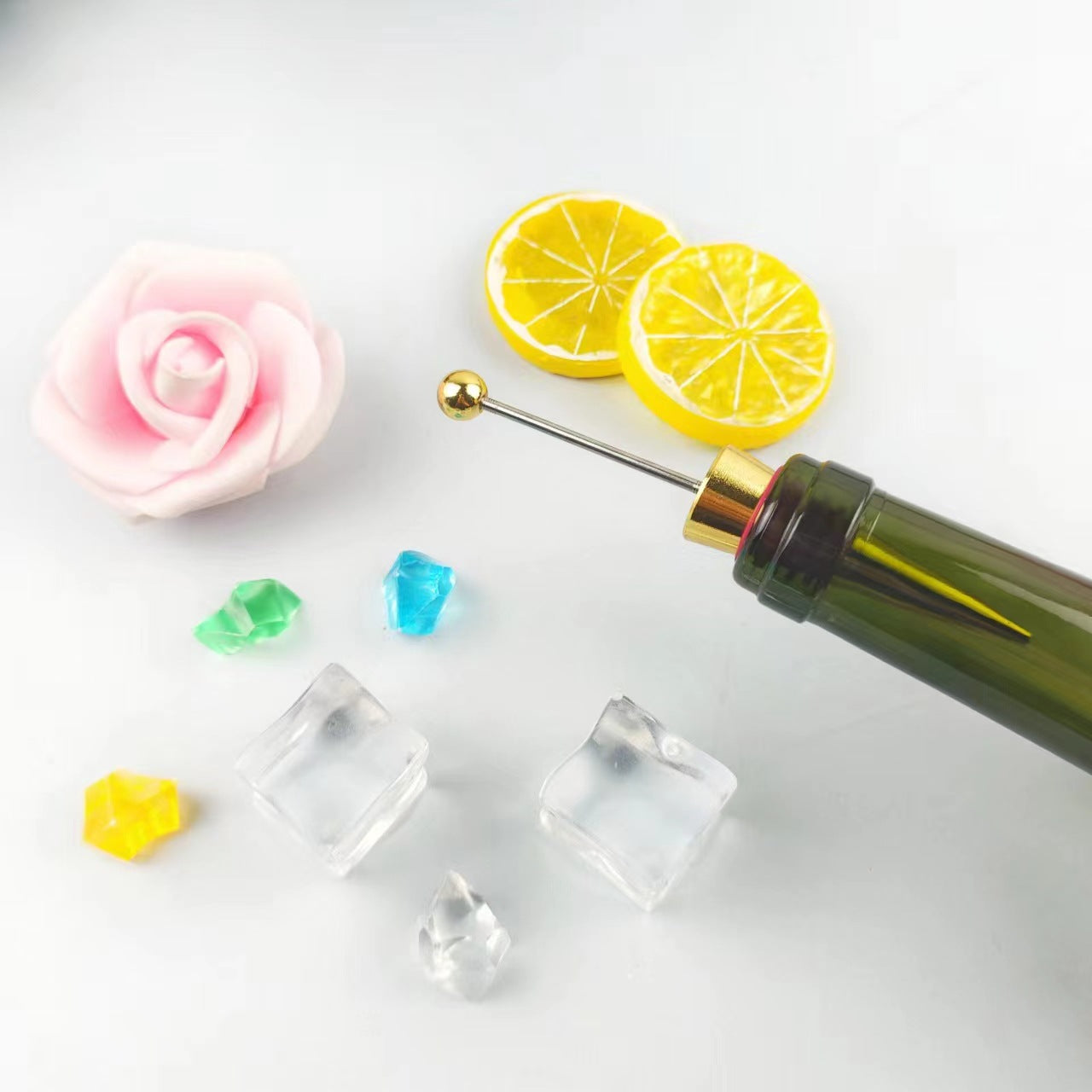 Creative Beadable Utensils DIY Zinc Alloy Gold Wine Stopper-5PCS