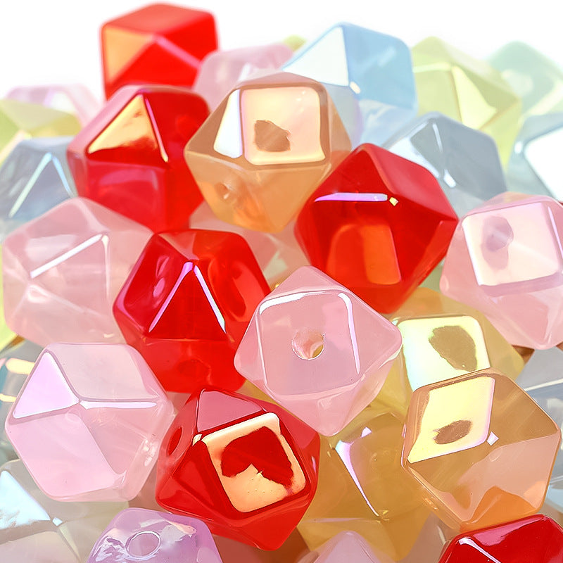 Polygonal Cut Square Bead Acrylic Bead DIY Bead Accessories-50PCS