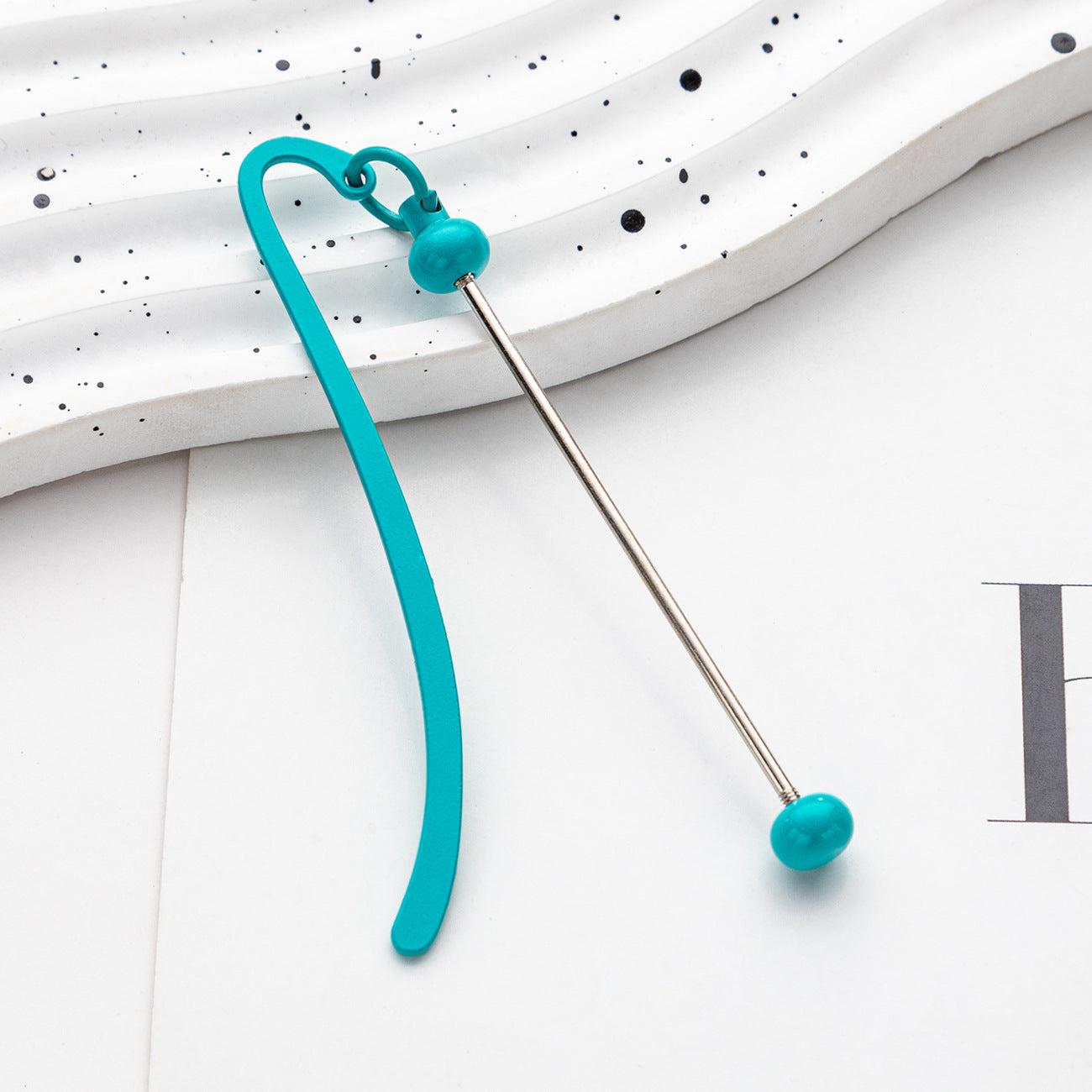 Creative Solid Color Beadable Bookmarks Metal DIY for Beadable Bar-2PCS