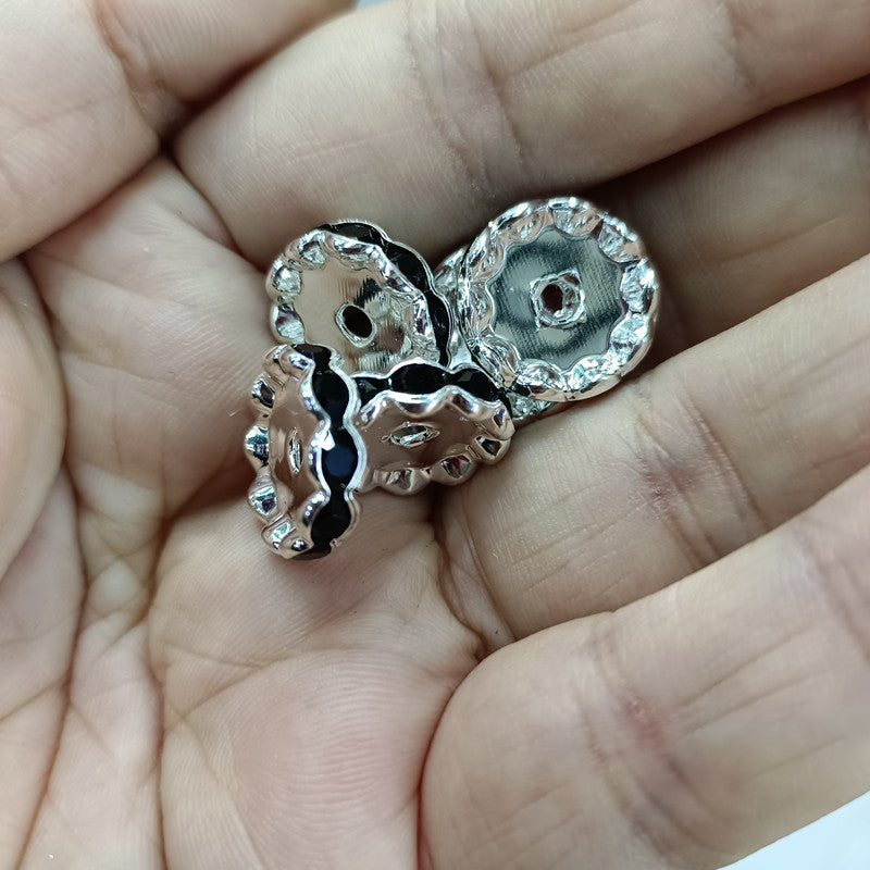 15mm Silver Plated Wave Diamond Wheel Clip DIY Handmade Spacer Beads-200PCS