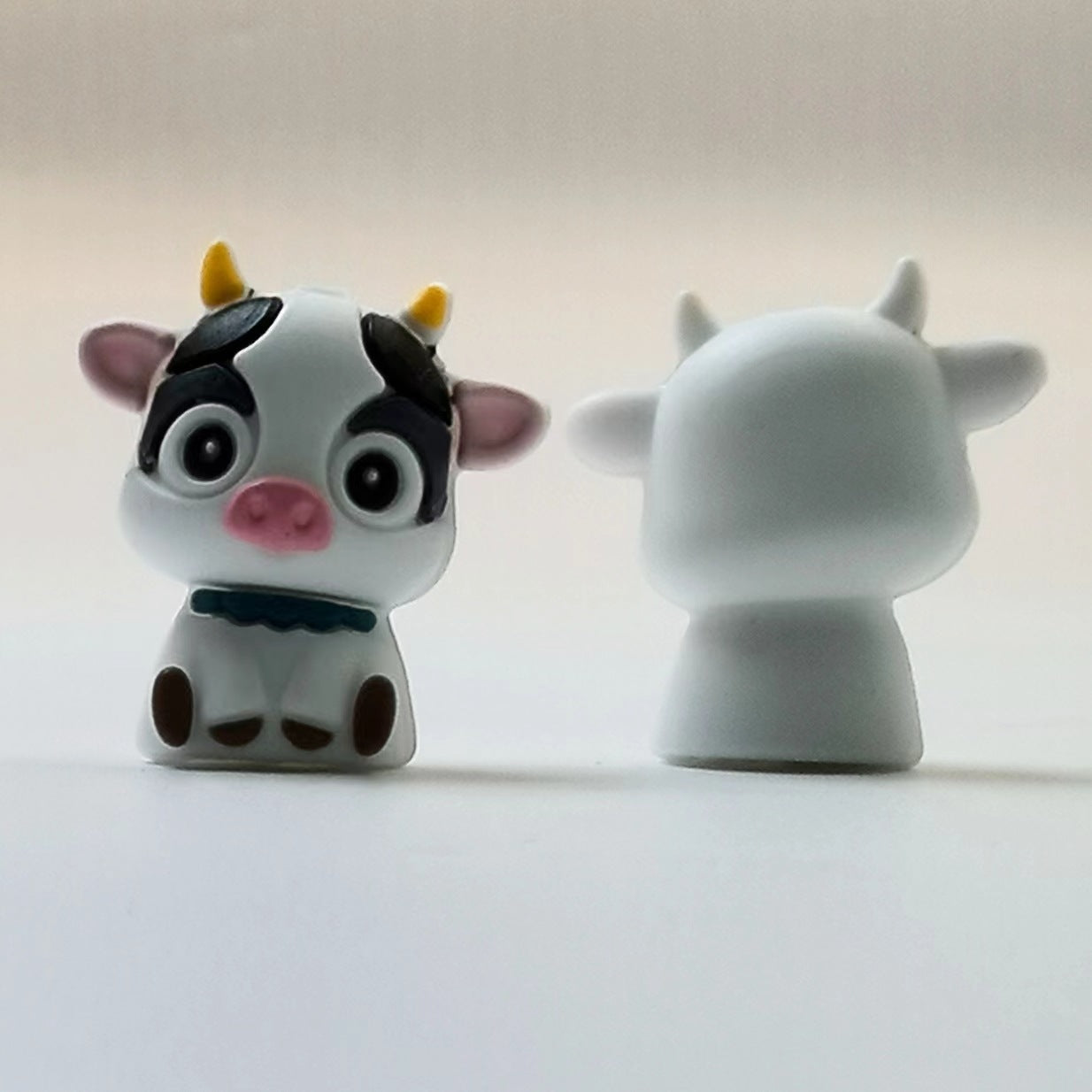 3D White Cow New Three-dimensional Silicone Cartoon DYI Beads-10PCS