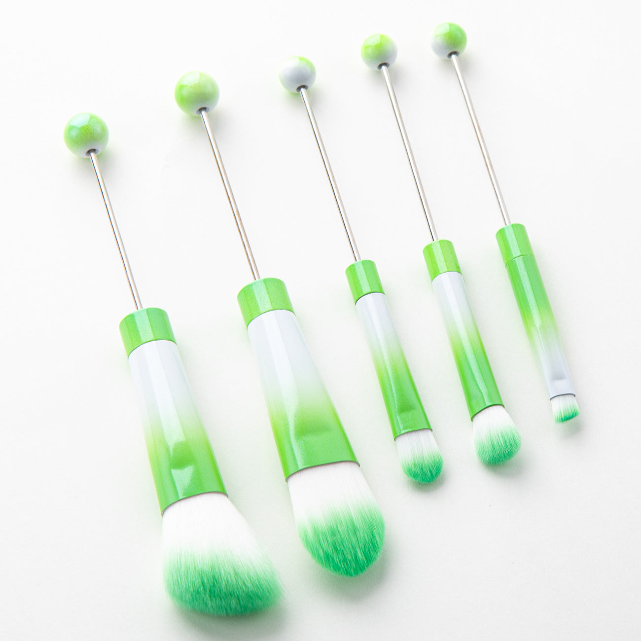 Creative Candy Color Christmas Series Gradient Beadable Metal DIY Makeup Brush Set-1 SET