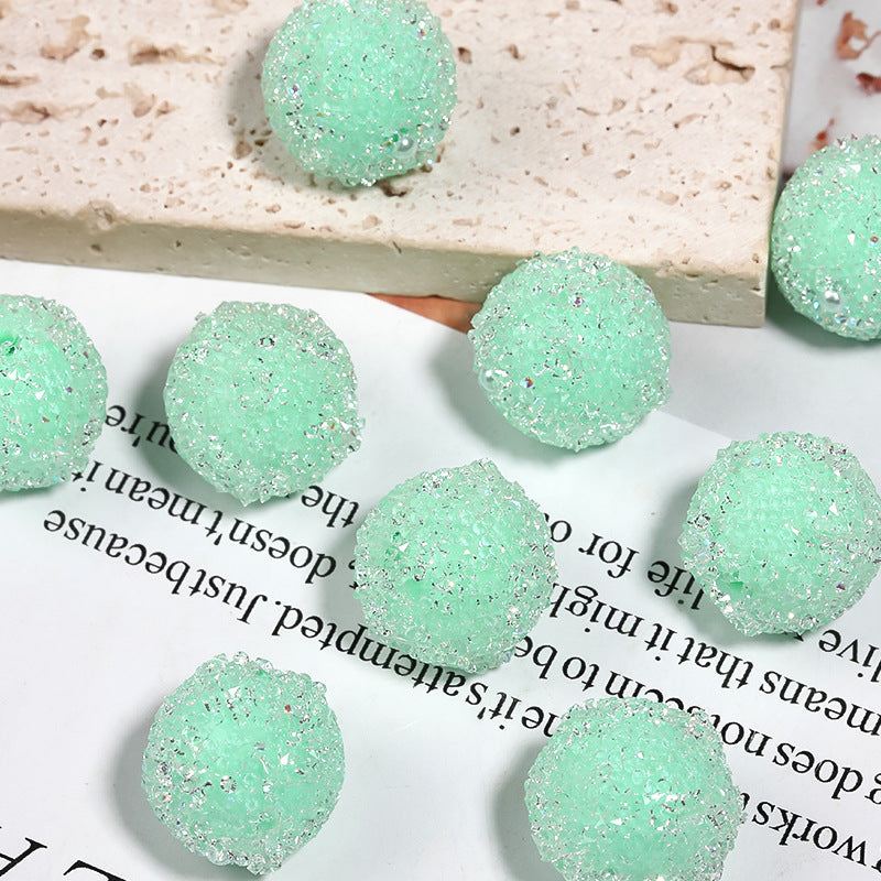 DIY Sparkling Rhinestone Soft Sugar Beads, 20mm -5PCS