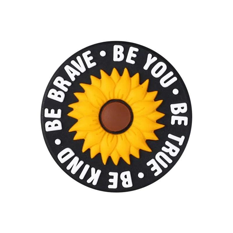 Flatback Sunflower Silicone Focal Beads for DIY Pens Keychains