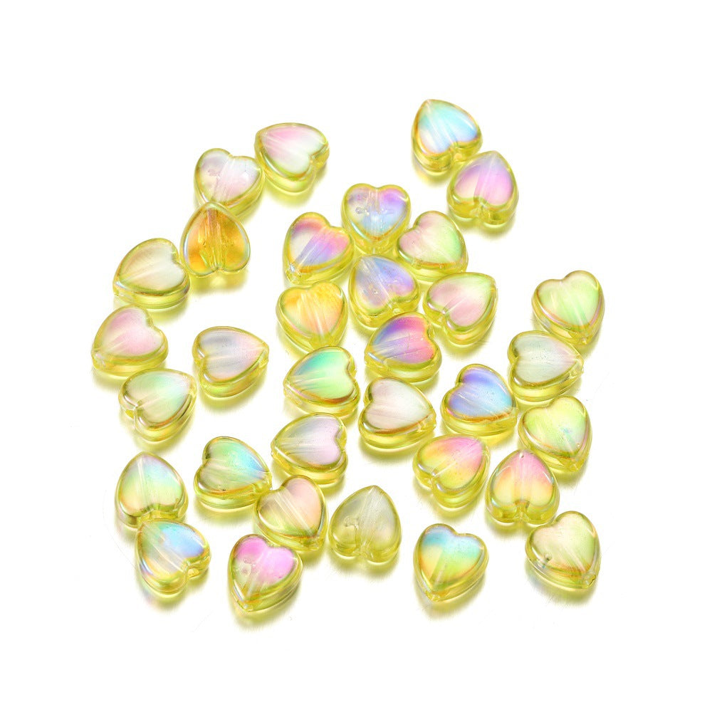 Acrylic Colorful Love Heart Glossy Beads-Small-200PCS
