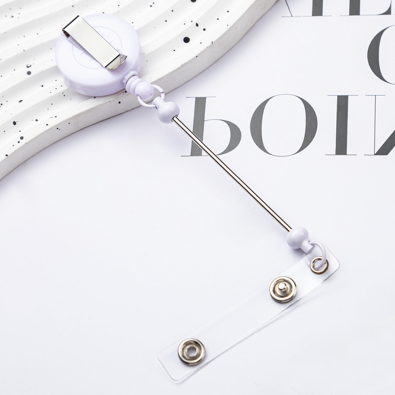 Badge Reels DIY Beadable Bar Retractable Keychain-2PCS