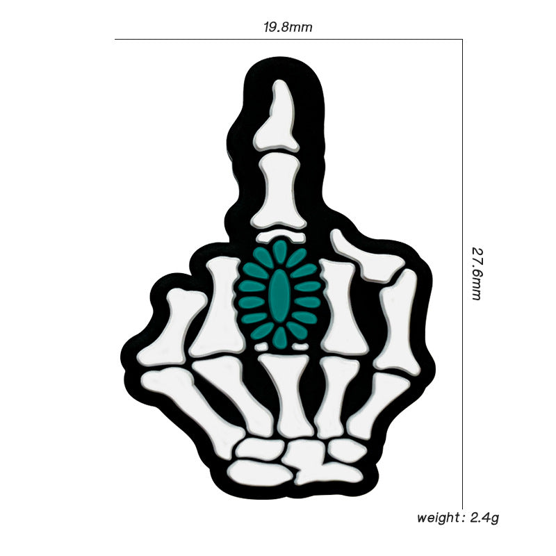 Cartoon Halloween Skull Fingers with Silicone Beads-10PCS