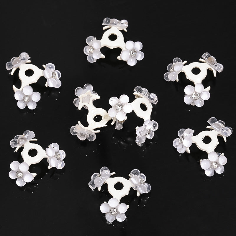 Heavy Point Drilled Resin Flower Center Hole Receptacle Acrylic Beads-30PCS