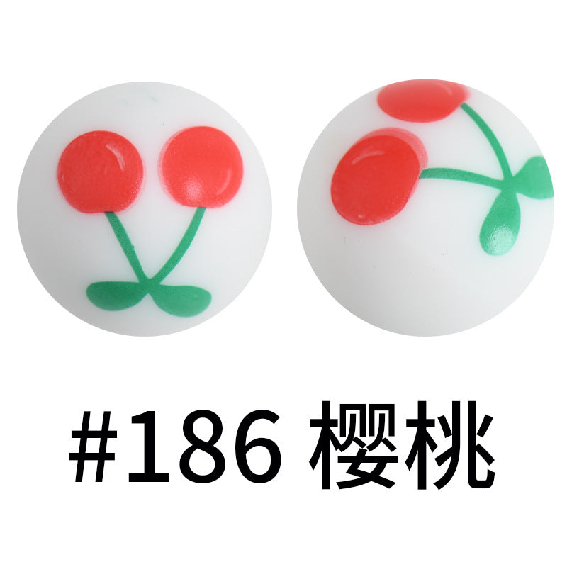 16mm Print Silicone Beads Colorful Silicone Water Transfer Beads-50PCS