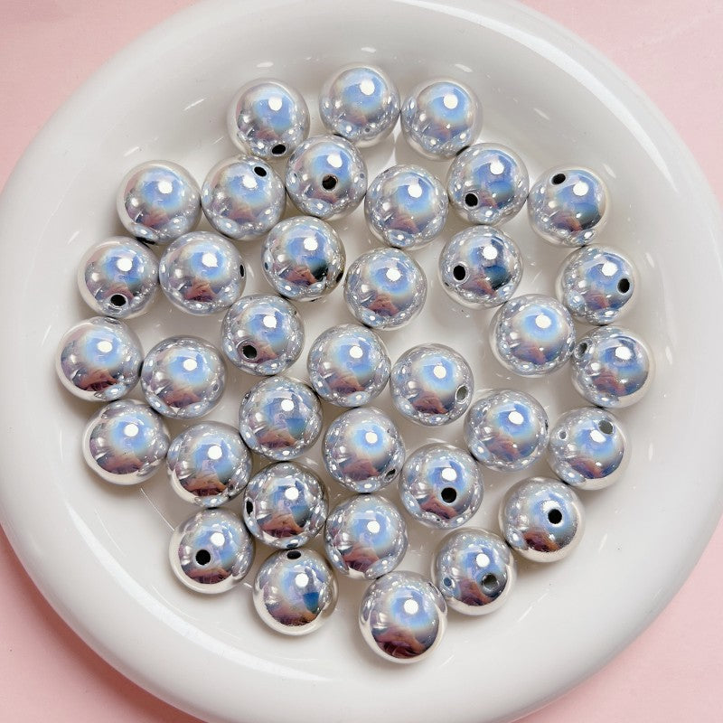 Laser Round Straight Hole Acrylic Beads-25PCS