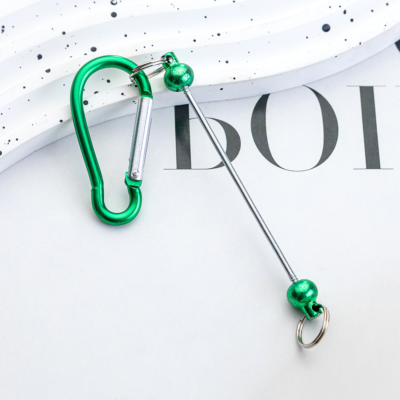 Creative Beadable Metal Hook Keychain-2PCS