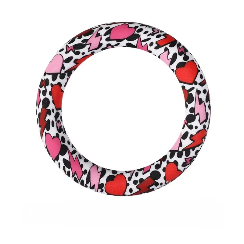 65MM Circular Ring Silicone Focal Beads for DIY Pens Keychains