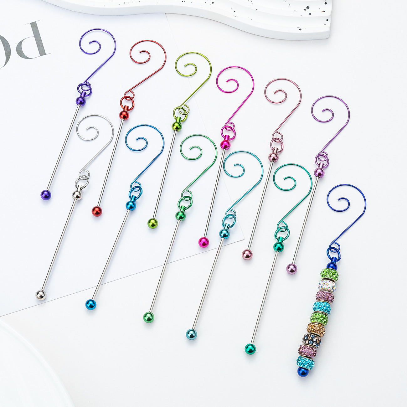Creative Beaded Christmas Tree DIY Festival Style Beaded Hook-2PCS