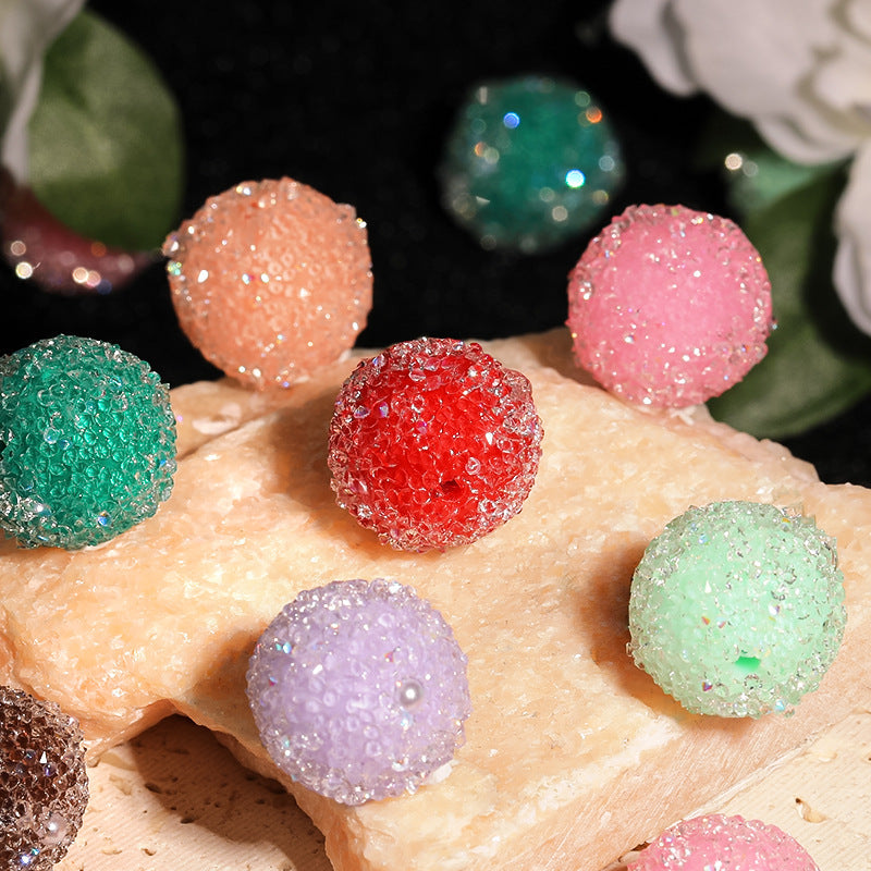 DIY Sparkling Rhinestone Soft Sugar Beads, 20mm -5PCS