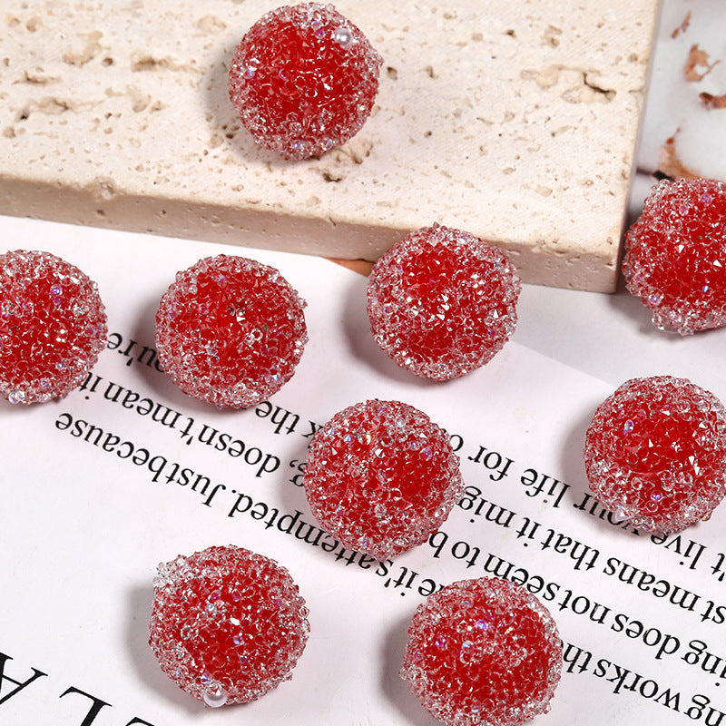 DIY Sparkling Rhinestone Soft Sugar Beads, 20mm -5PCS