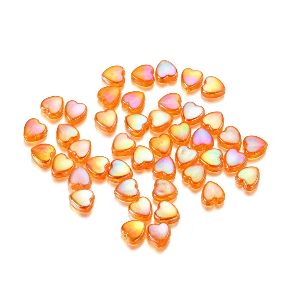 Acrylic Colorful Love Heart Glossy Beads-Small-200PCS