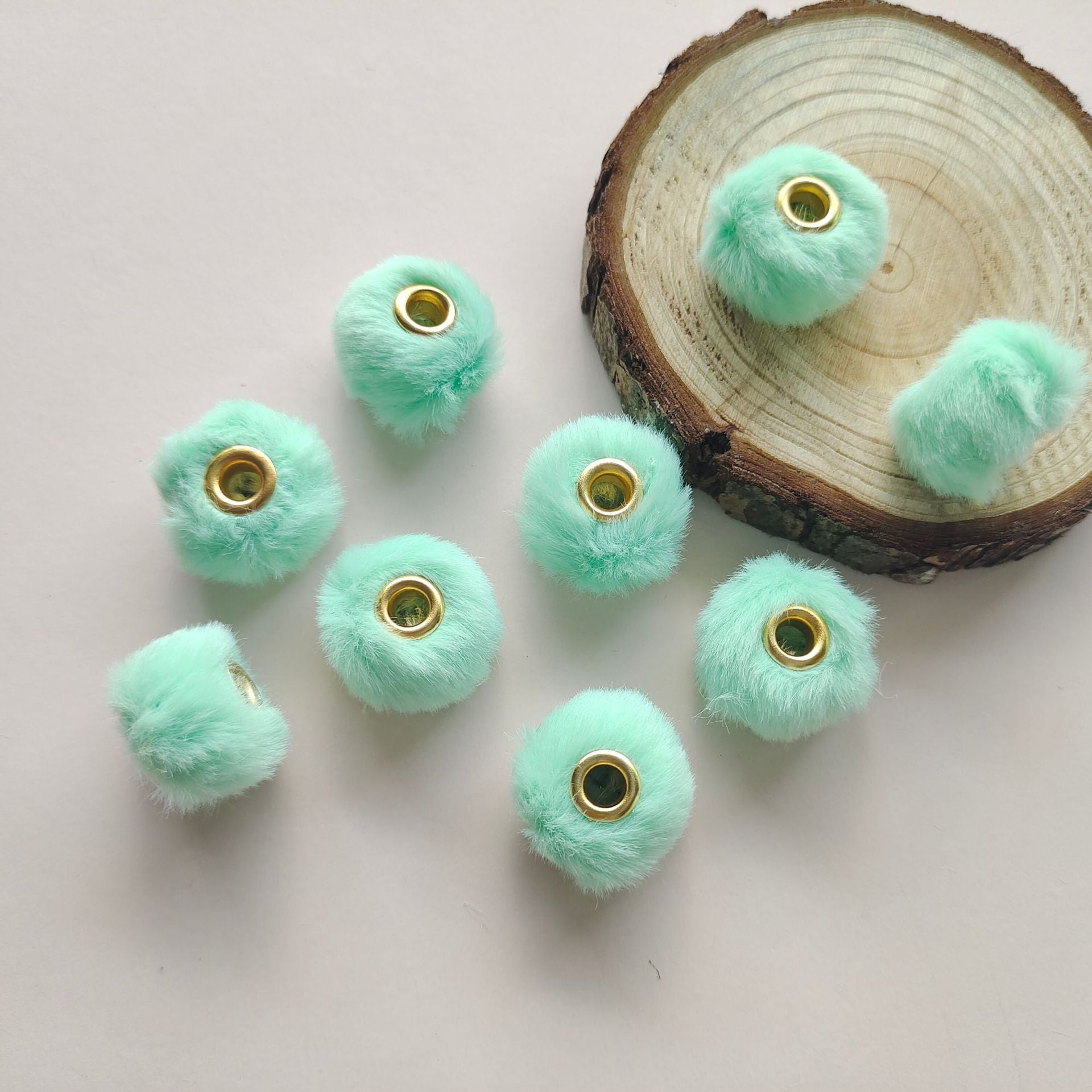 20MM Plush Ball Beads Spacers DIY Beaded Pen Accessories-50PCS