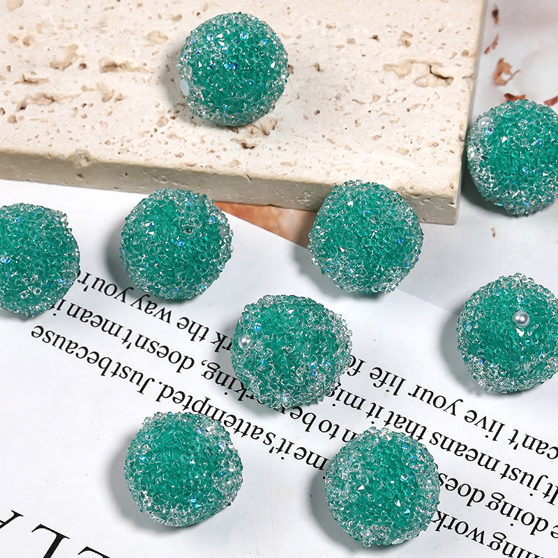DIY Sparkling Rhinestone Soft Sugar Beads, 20mm -5PCS