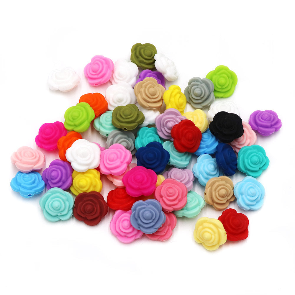 Rosette Silicone Beads DIY Loose Beads-25PCS
