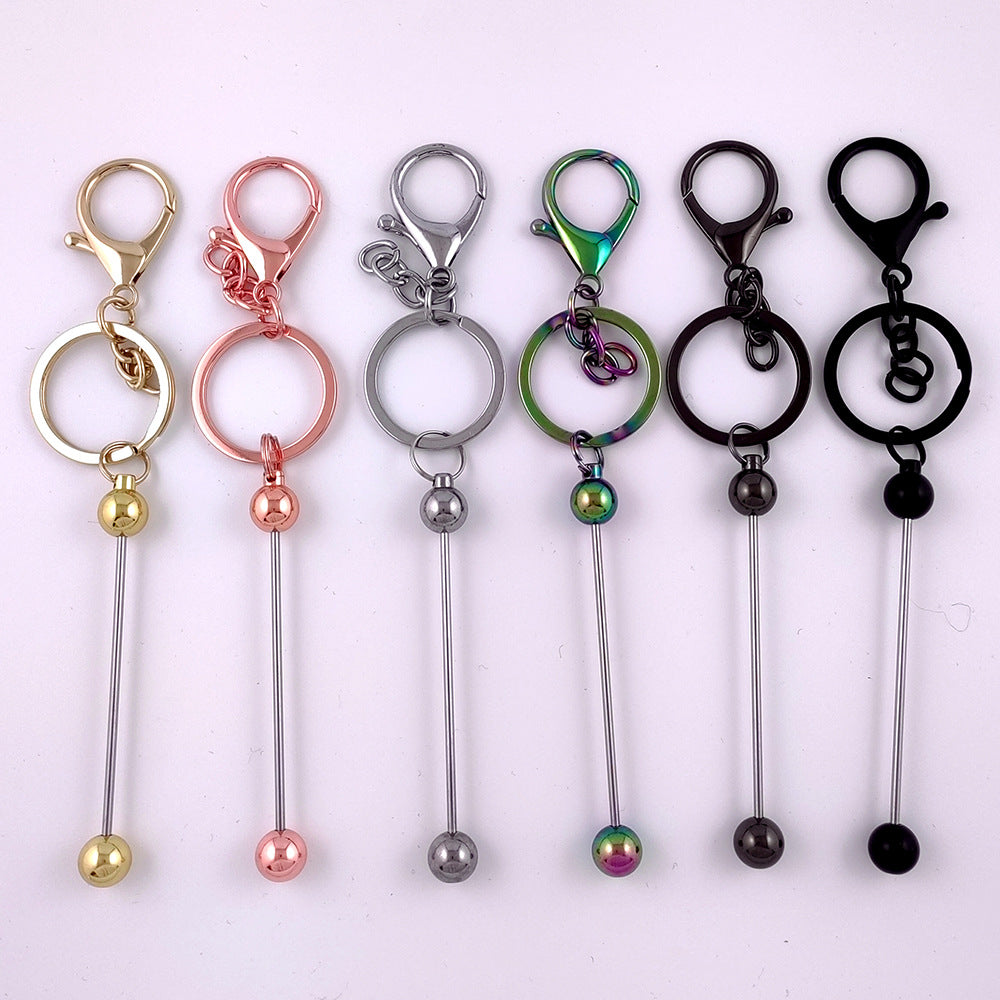 Creative Beadable Bar Metal DIY for Beaded Keychains-2PCS