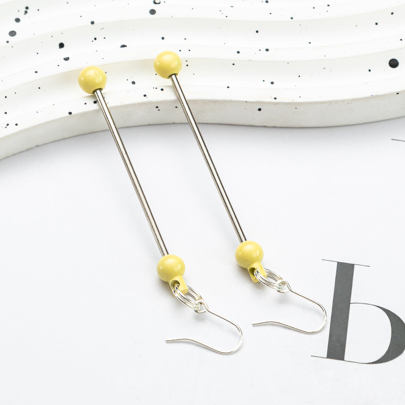 Creative Beadable Earrings Metal DIY Earrings-1 Pair
