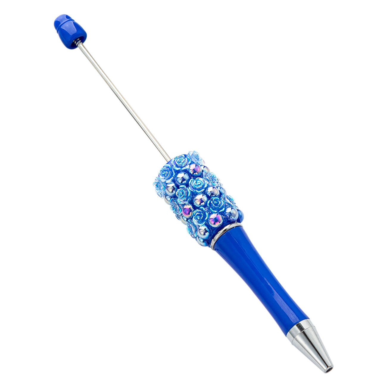 Creative Beadable Pens Rose Flower Handmade Stickers Multi-color Rotating Ballpoint Pens-1PCS