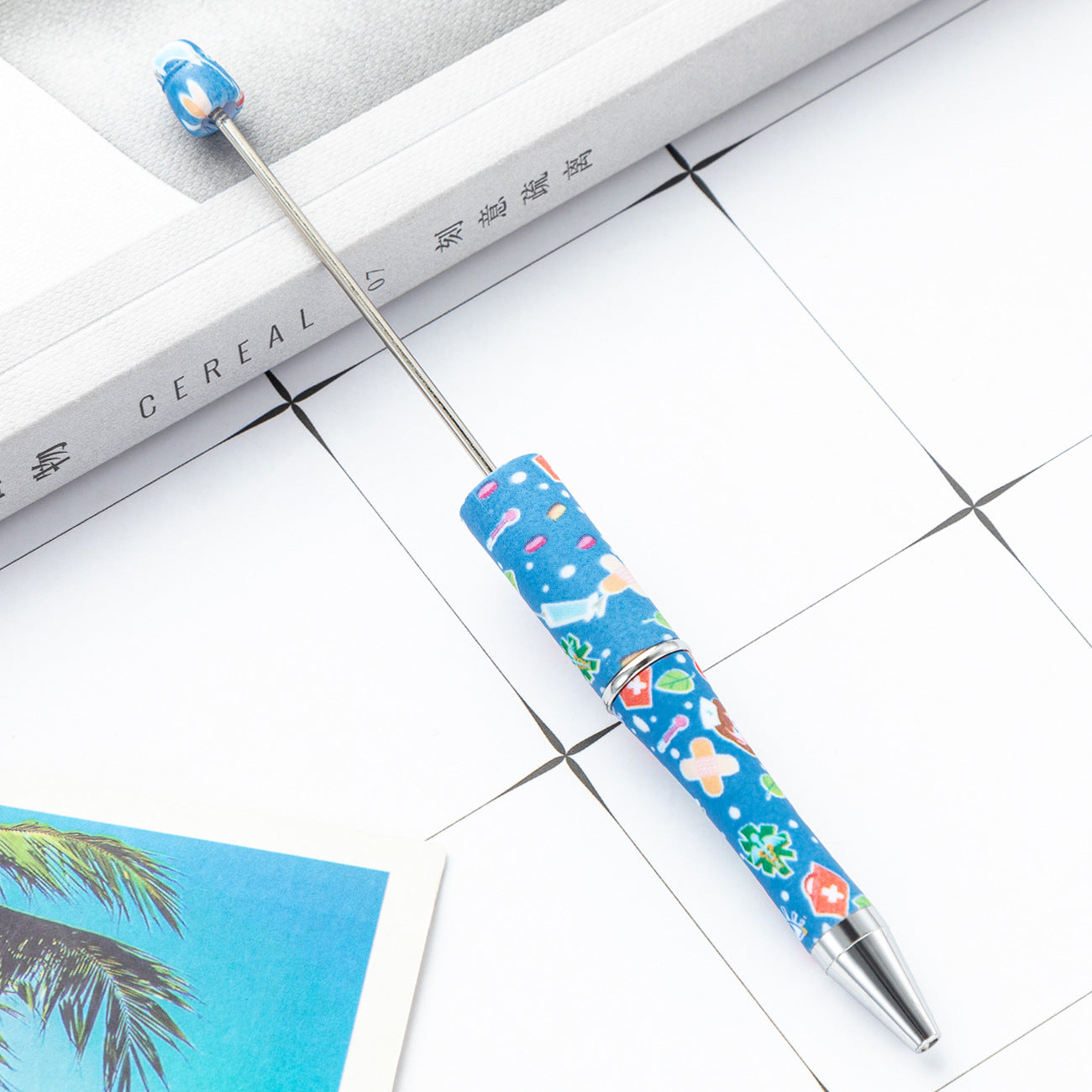 Creative Beadable Pen Nurses Printed DIY Plastic Pen-5PCS