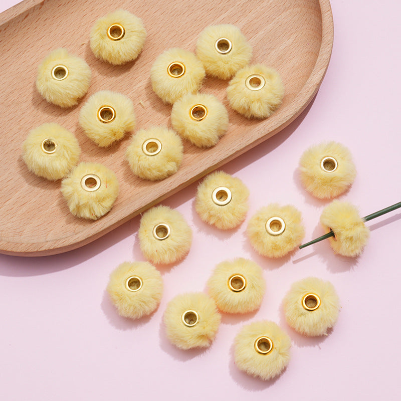 20MM Plush Ball Beads Spacers DIY Beaded Pen Accessories-50PCS