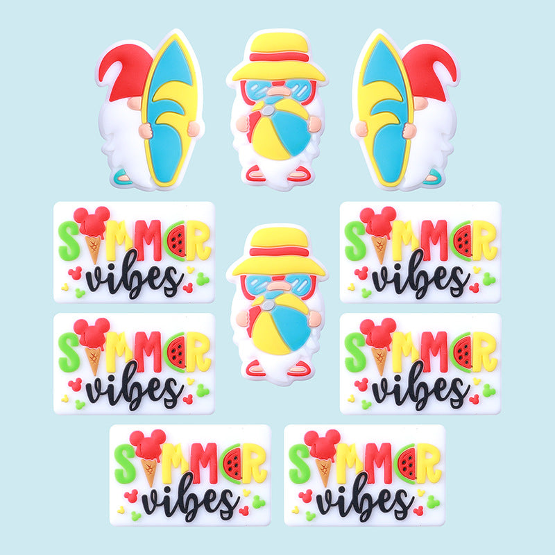 Cartoon Dwarf Creative Alphabet Gnome Silicone Beads-10PCS