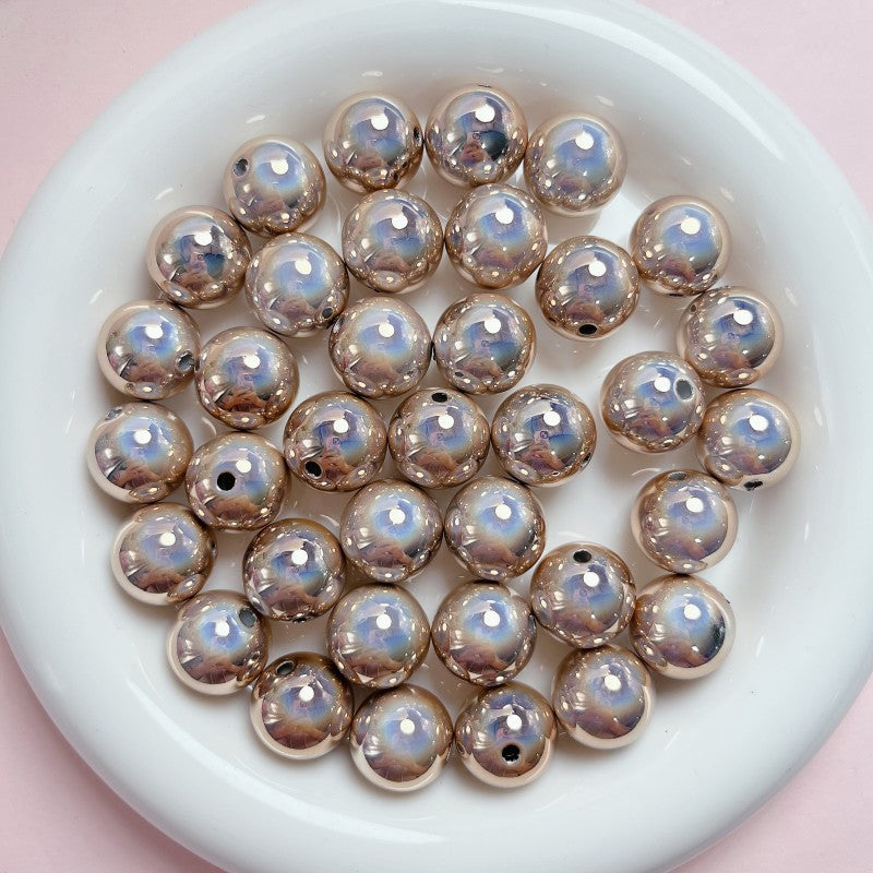 Laser Round Straight Hole Acrylic Beads-25PCS